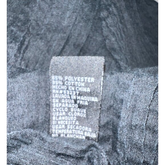 Black Short-Sleeve Embroidered Crinkle Blouse By Mystique Aura M - Picture 5 of 5